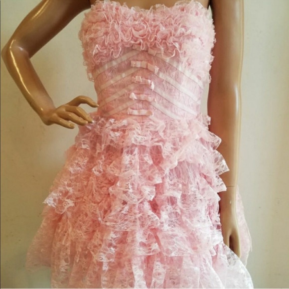 Betsey Johnson Pink Strapless Prom Dress - Picture 5 of 6